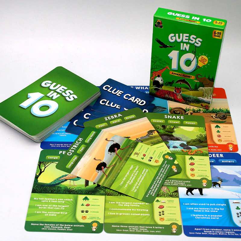 Animal Planet Card Game  for Kids Age 6+ Guess in 10 Educational Game 